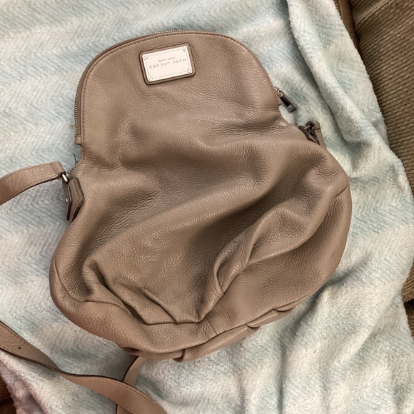 Marc Jacobs purse beige gray soft Leather shoulder bag luxury cream COA- SALE - Picture 13 of 14